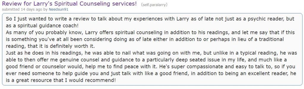 the Spiritual counselling 